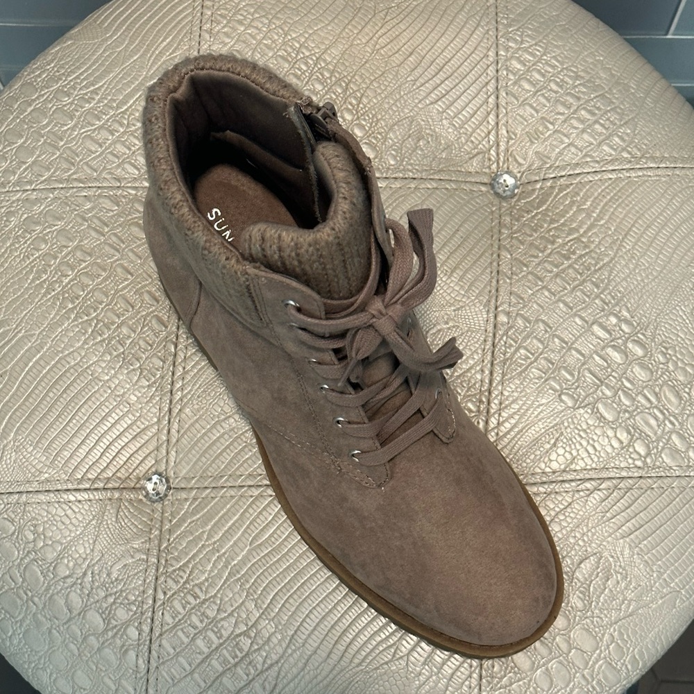 Women's Taupe Ankle Boots - Picture 6 of 8